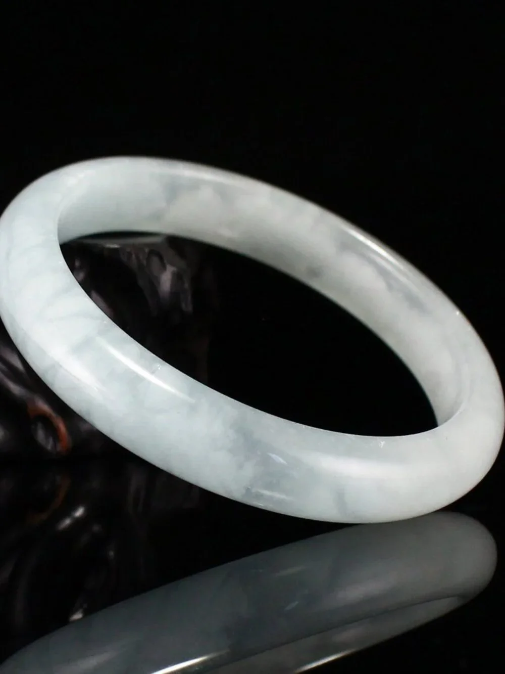 Natural Aquamarine Bangle Bracelet 38.66g 57mm ID Sky Blue White Cloud Certified